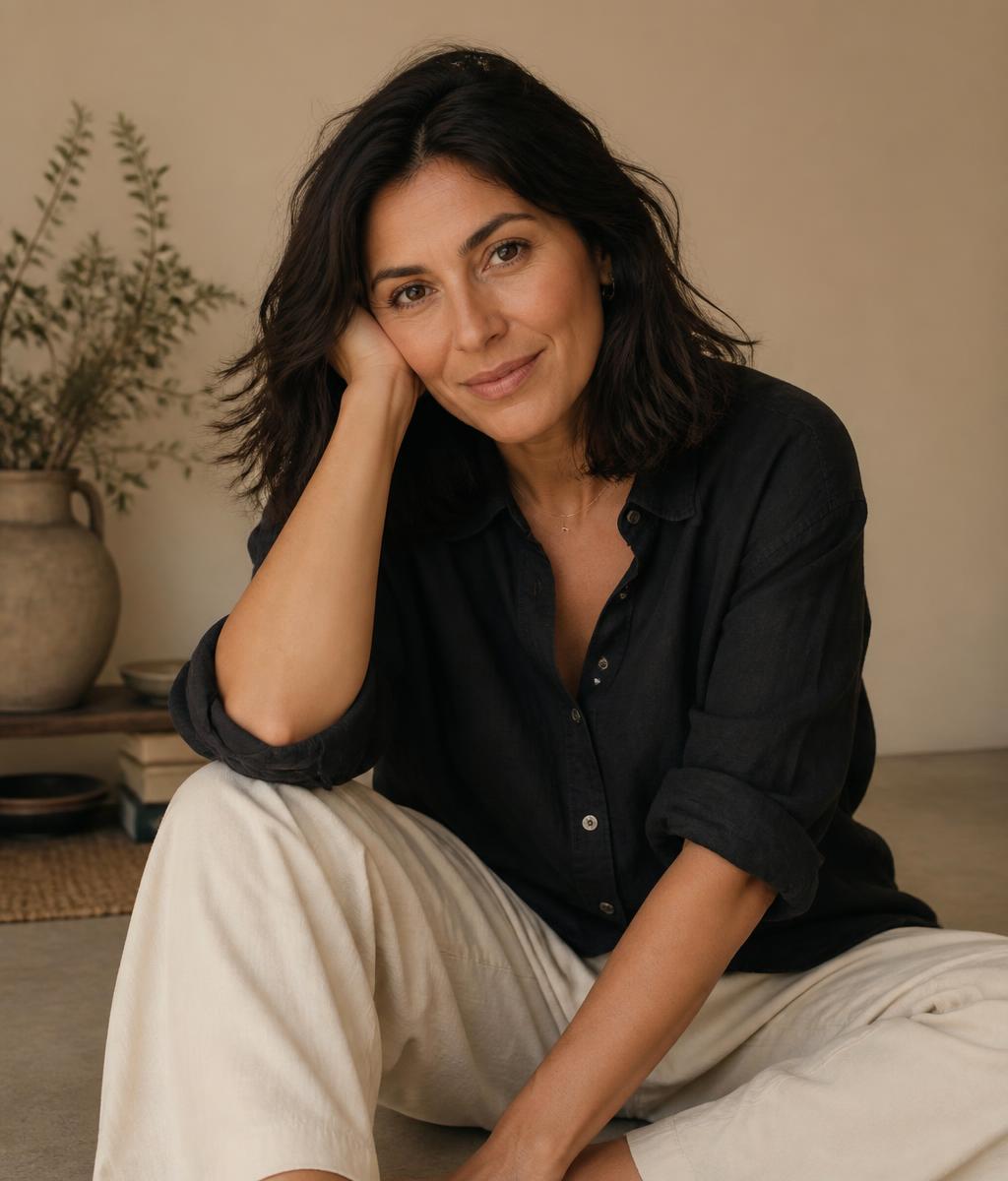 Janelle, the creator of The Wreckage, sitting and smiling gently